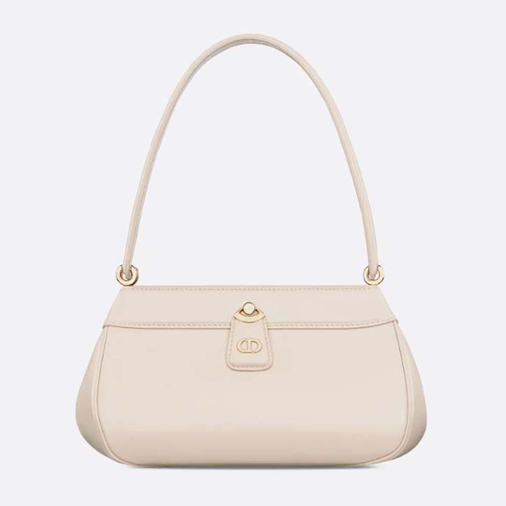Dior Women Small Dior Key Bag Dusty Ivory Box Calfskin